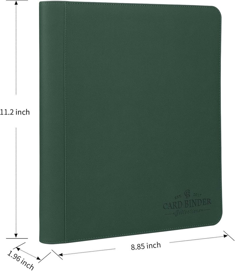 CARDBINDER Toploader Binder,Toploader Hard Cases, 4-Pocket Pages Sleeves Hold up 128 Cards.Toploader Card Binder with Sleeves for “3×4” rigid，Card Holder(Blackish Green) - Image 2